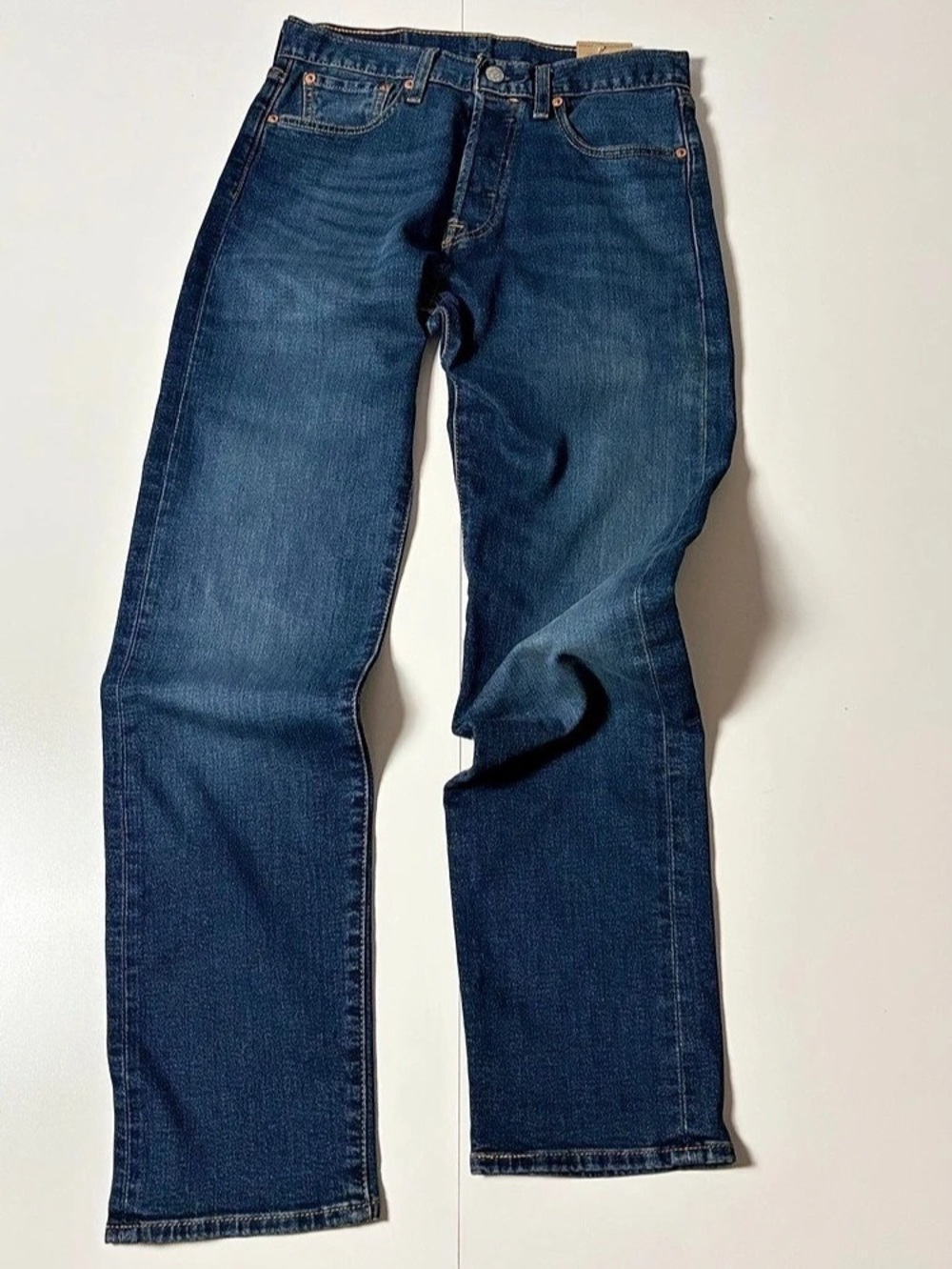 NWT Levi's 501 Original Fit Stretch Jeans Mens W28 L32 Dark Wash Button Fly